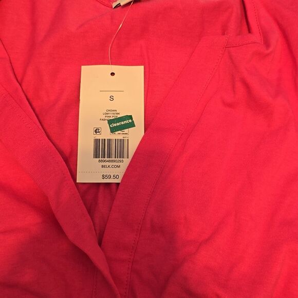 Crown & Ivy Smocked Split Neck Top Pink - Picture 5 of 8